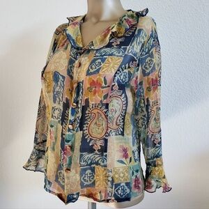Silk Flowered Paisley Blouse